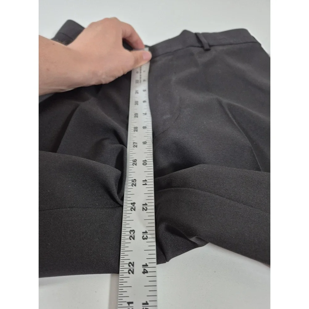Career Gear Dress Pants Mens 28x32 Black Microfiber Flat Front Office Uniform